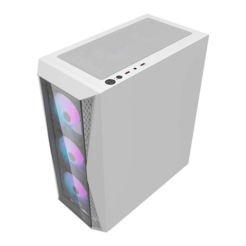 Darkflash DK352 Plus computerkabinet (sort og hvid) + 4 ARGB-blæsere
