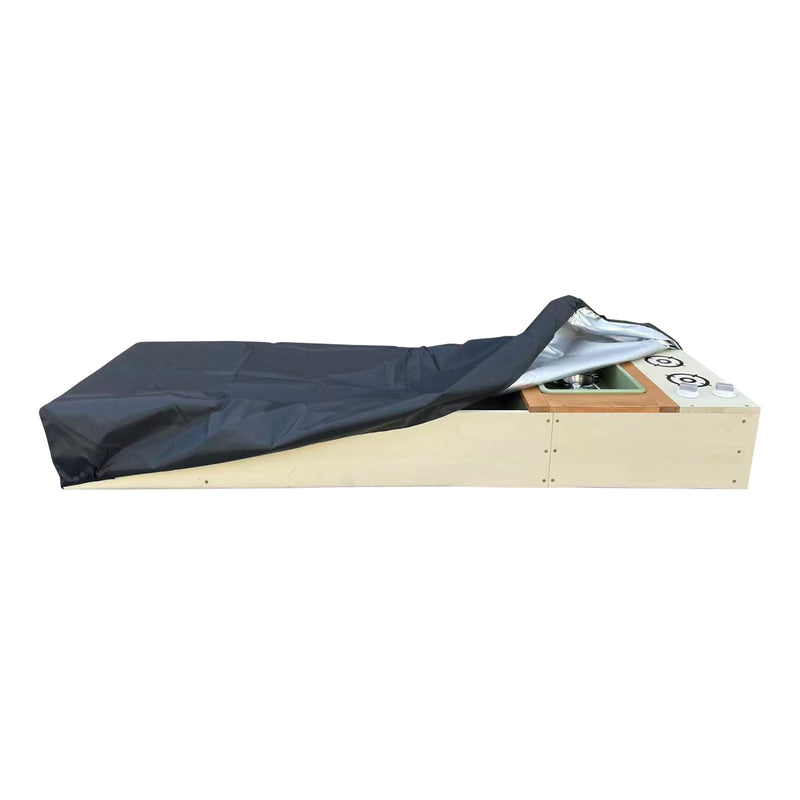AXI Pippa Sandkasse 160 x 50 cm med Legekøkken og Opbevaringsbænk Beige/Brun