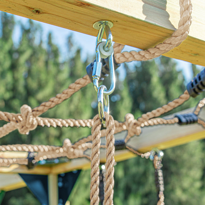 AXI Boris Legetårn med Gynger, Trapez, Klatrenet og Monkey Bars – Rød Rutsjebane