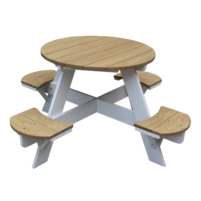 AXI UFO Picnicbord Rundt - Brun/Hvid