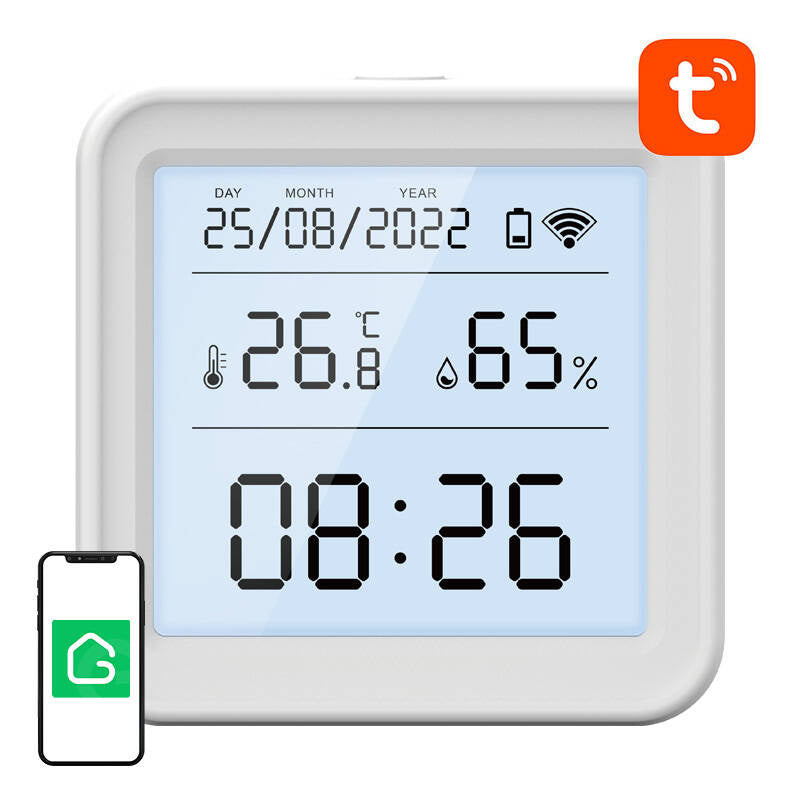 Gosund S6 smart temperatur- og fugtsensor WiFi LCD Tuya
