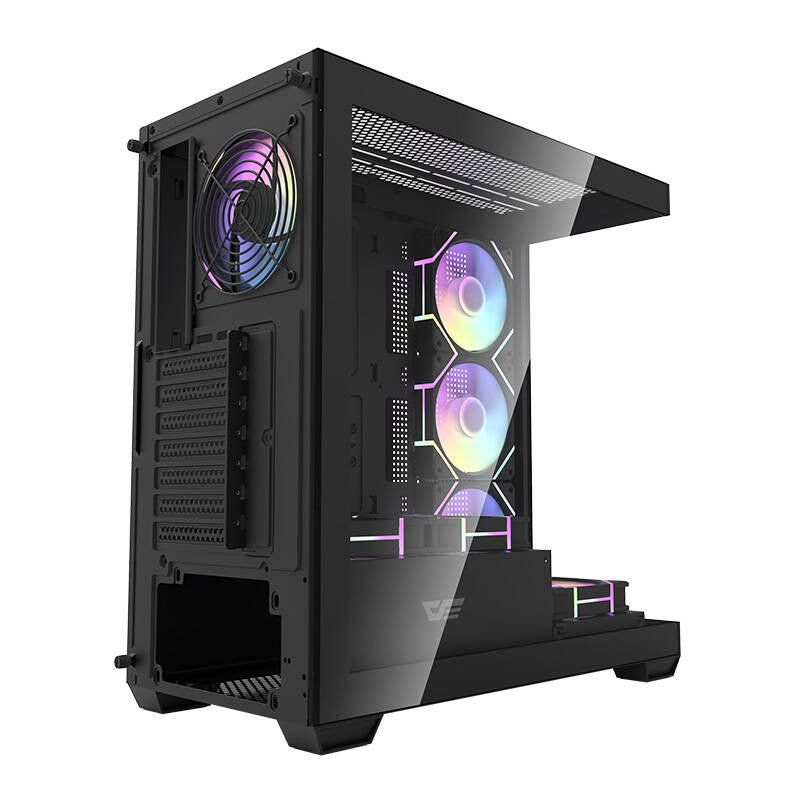 Darkflash DS900 computerkabinet (sort) + 7 ARGB-blæsere