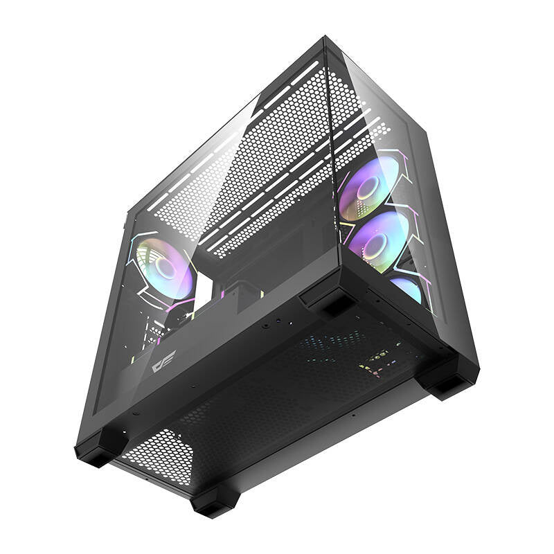 Darkflash DS900 computerkabinet (sort) + 7 ARGB-blæsere