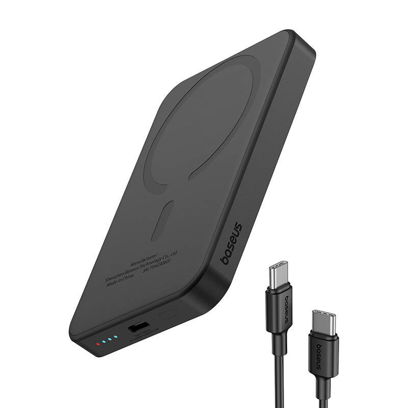 Baseus magnetisk mini-powerbank 5000 mAh, USB-C 20 W (sort)