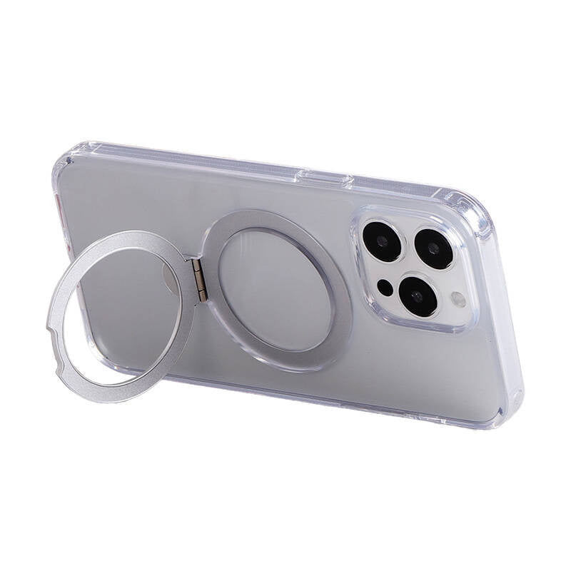 Joyroom JR-BP004 magnetisk beskyttende cover med greb til iPhone 15 Pro Max (gennemsigtig)