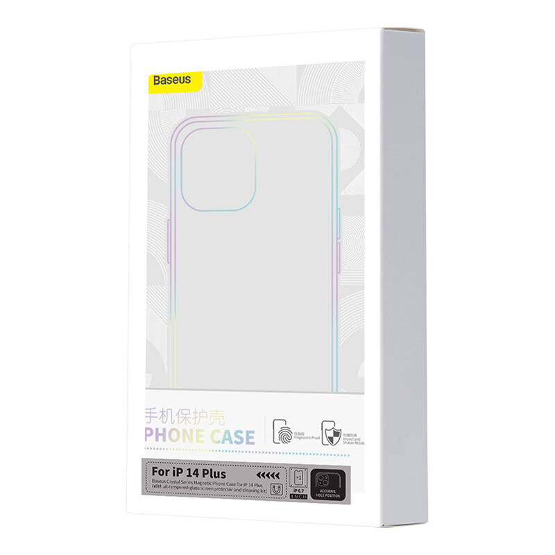 Baseus Crystal Series magnetisk cover til iPhone 14 Plus + hærdet glas