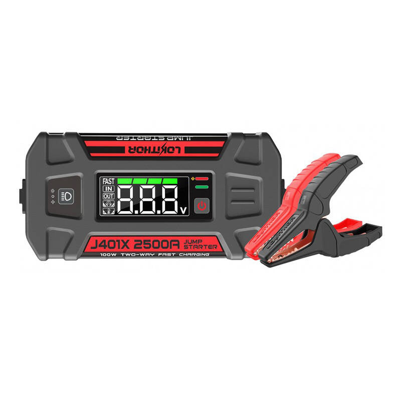 Lokithor J401X 4-i-1 starthjælp/booster 2500A + powerbank 20000mAh + lygte, virker ved -40°C