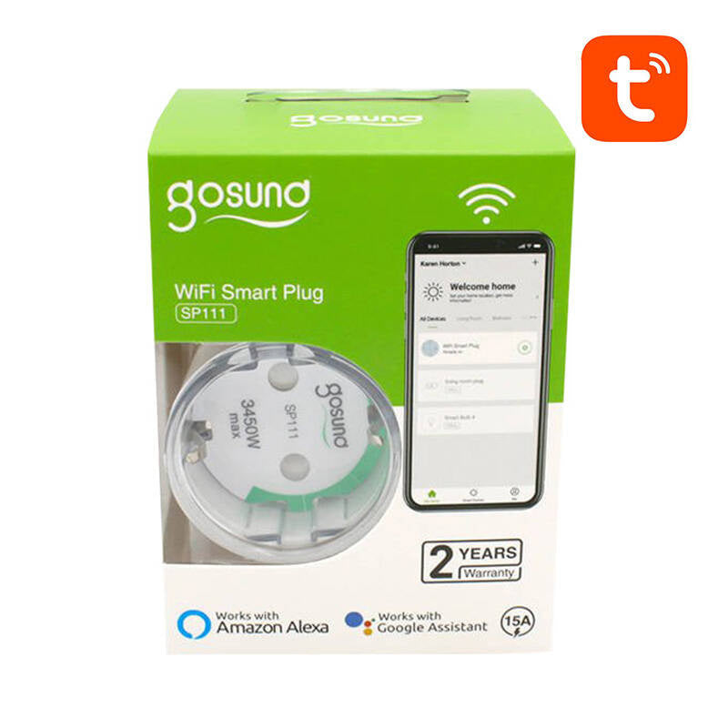 Gosund SP111 smart WiFi-stik 3680W 16A, Tuya 2-pak