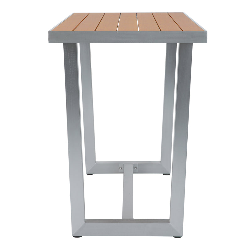 AXI James Barmøbelsæt med 4 barstole - Aluminium/Træ-look