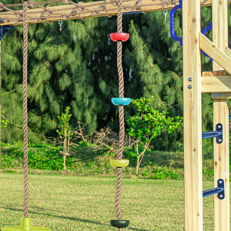 AXI Boris Legetårn med Gynger, Trapez, Klatrenet og Monkey Bars – Limegrøn Rutsjebane