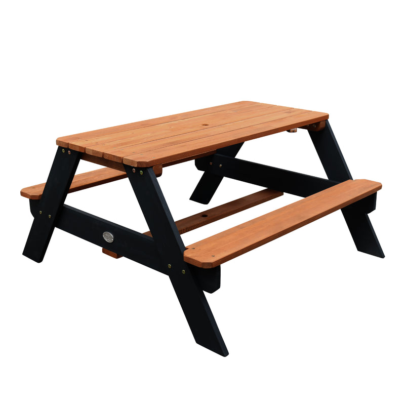 AXI Nick Picnicbord Antracit/Brun - Parasol Blå/Hvid