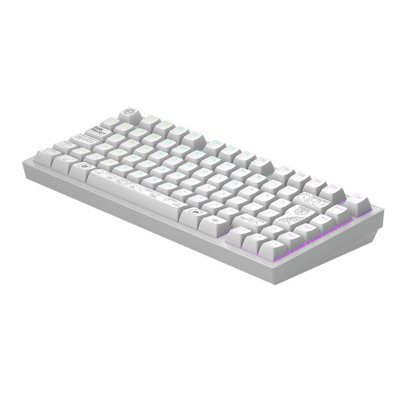 Dark Project ALU Terra Nova hvid - trådløst gamingtastatur (ISO DE)