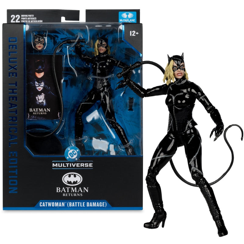 DC Multiverse Battle Damaged Catwoman (Batman Returns) 7 tommer actionfigur Deluxe Theatrical Edition McFarlane Toys