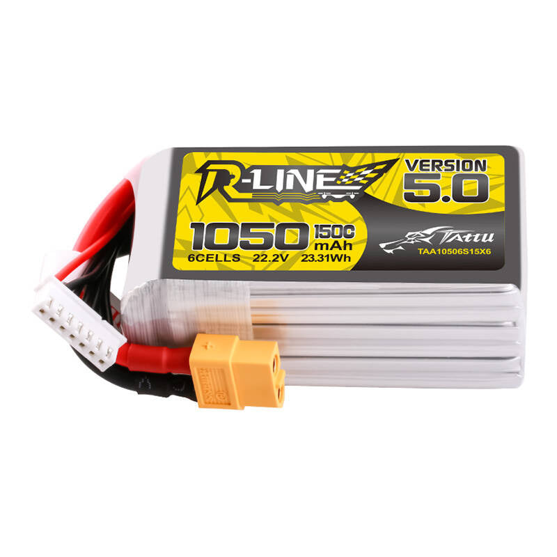 Tattu R-Line 5.0 batteri 1050mAh 22.2V 6S 150C XT60-stik