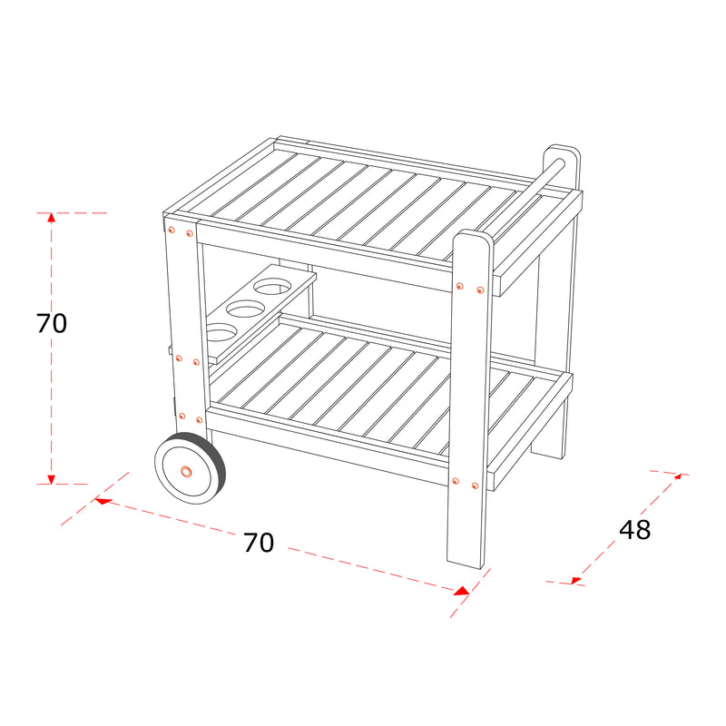 AXI Miri Teak Serveringsvogn