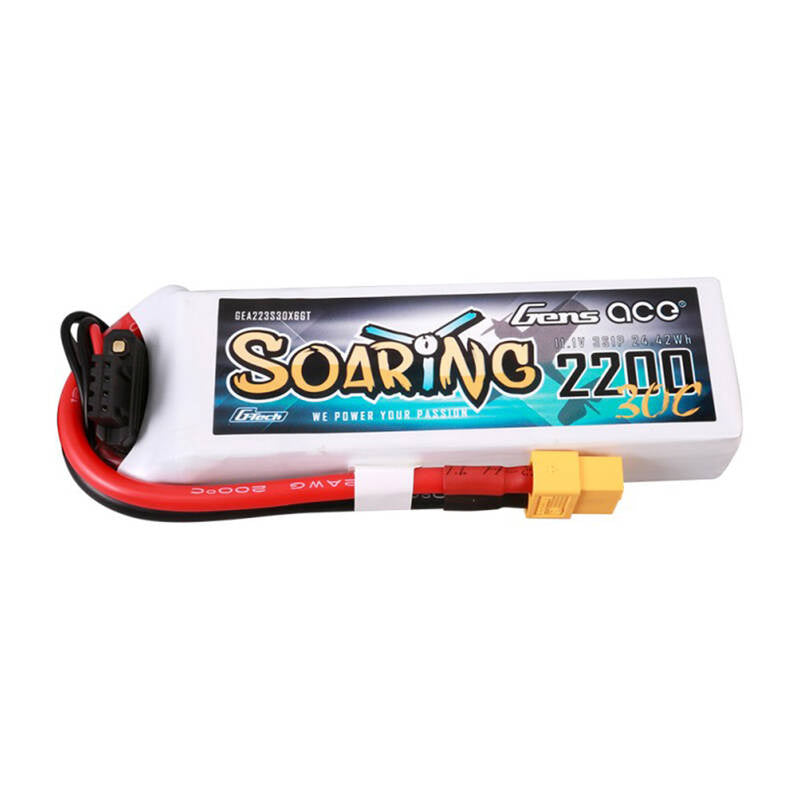 Gens Ace G-Tech Soaring LiPo-batteri 2200mAh 11.1V 30C 3S1P