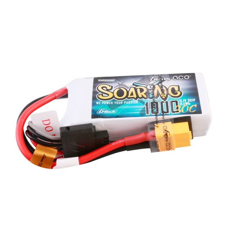 Gens Ace G-Tech Soaring LiPo-batteri 1000mAh 11.1V 30C 3S1P