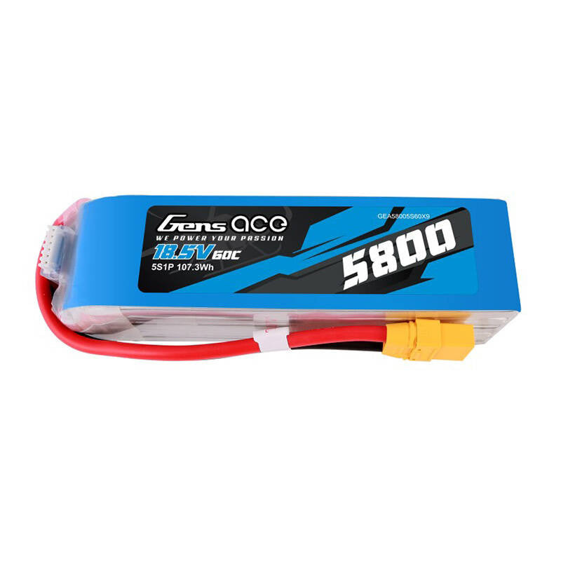 Gens Ace LiPo-batteripakke 5800mAh 60C 18.5V 5S1P med XT90-stik