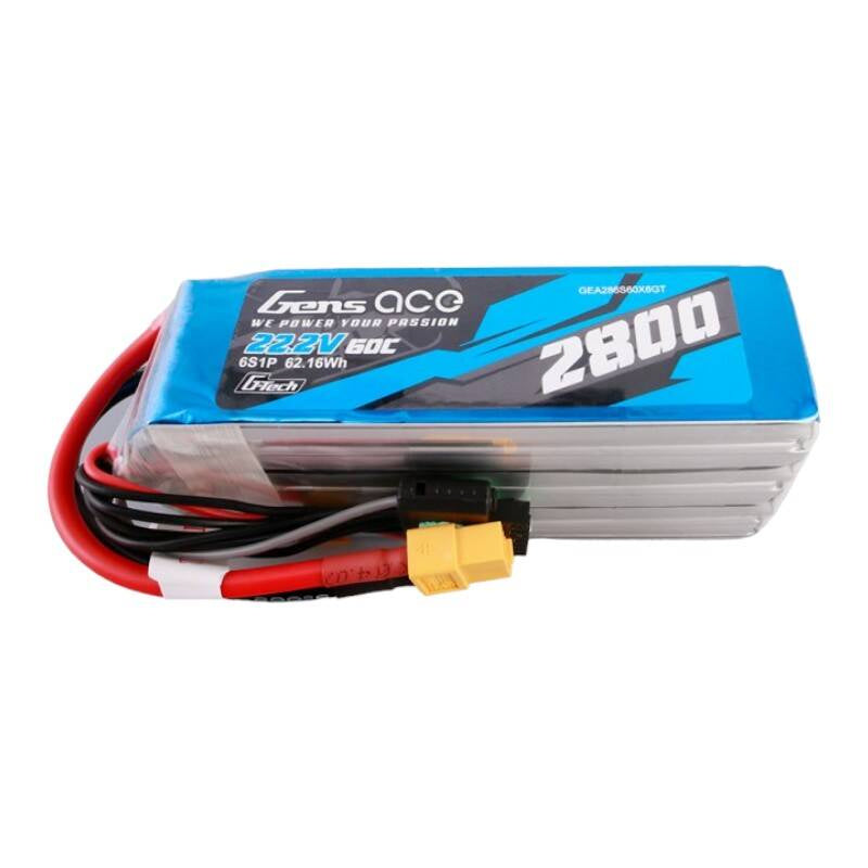 Gens Ace G-Tech LiPo-batteripakke 2800mAh 22.2V 60C 6S1P med XT60-stik