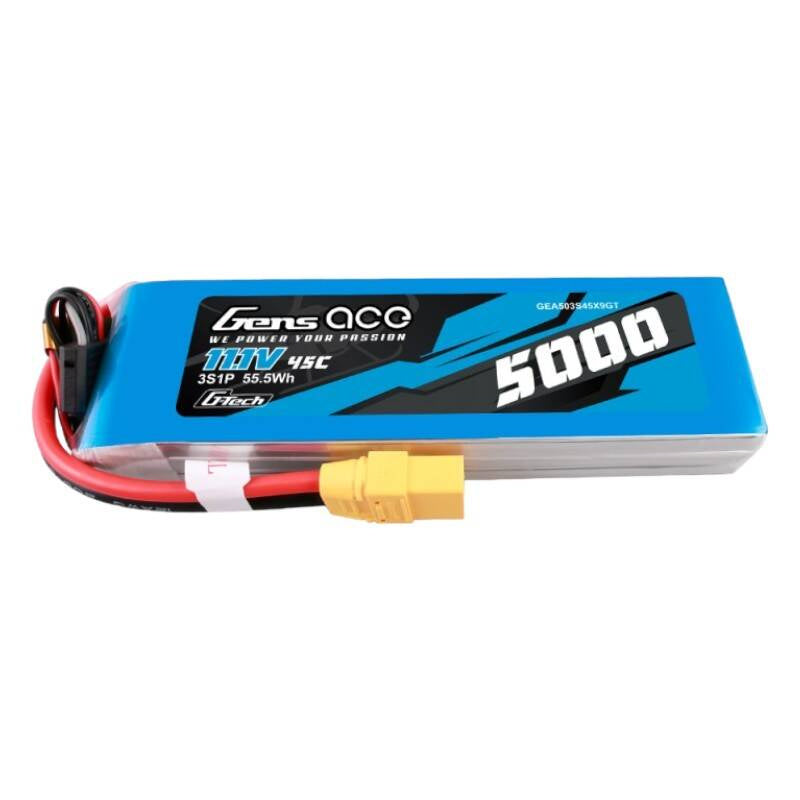 Gens ace G-Tech LiPo-batteri 5000 mAh 11,1 V 45C 3S1P med XT90-stik
