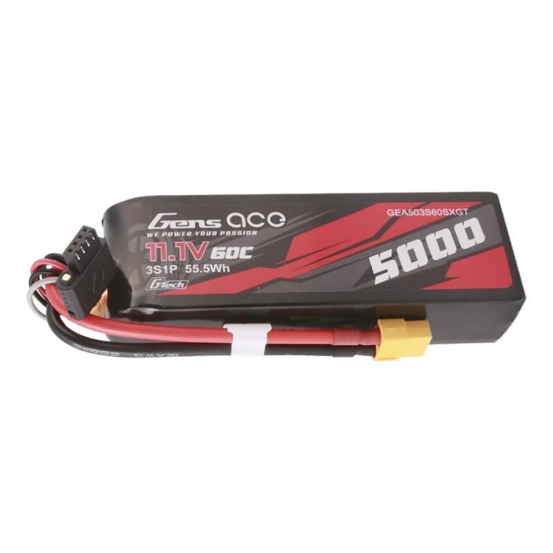 Gens Ace G-Tech LiPo 5000mAh 11.1V 60C 3S1P med XT60-stik