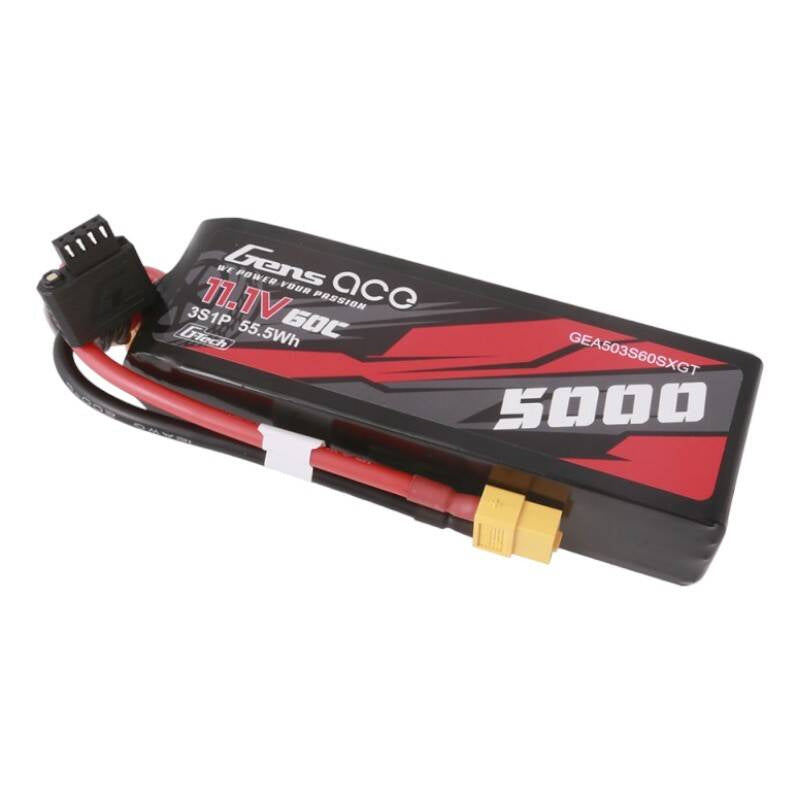 Gens Ace G-Tech LiPo 5000mAh 11.1V 60C 3S1P med XT60-stik