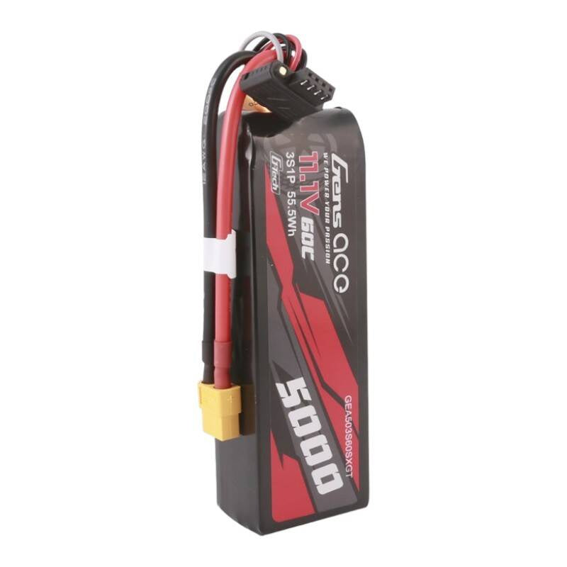 Gens Ace G-Tech LiPo 5000mAh 11.1V 60C 3S1P med XT60-stik