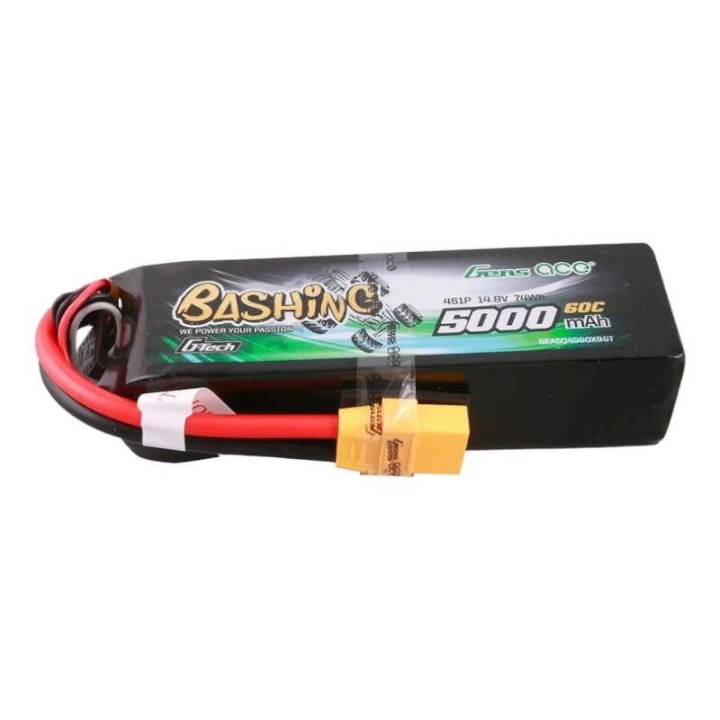 Gens Ace G-Tech LiPo-batteripakke 5000mAh 14.8V 4S1P 60C med XT90-stik, Bashing Series