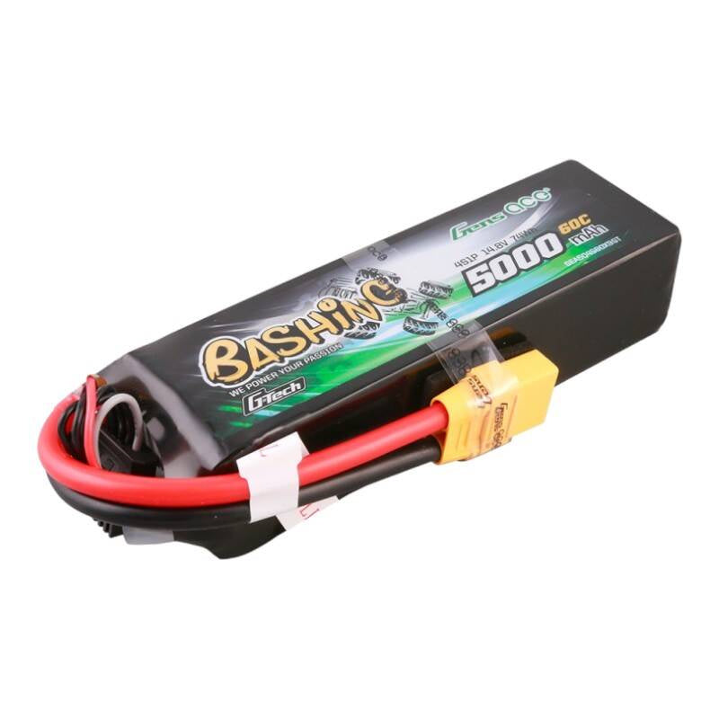 Gens Ace G-Tech LiPo-batteripakke 5000mAh 14.8V 4S1P 60C med XT90-stik, Bashing Series