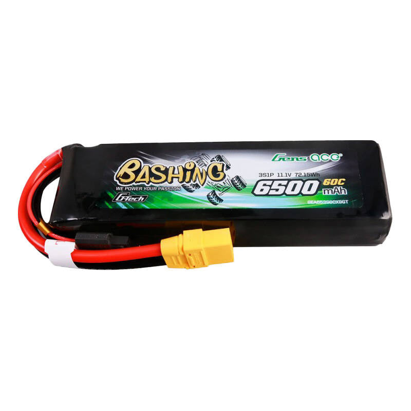 Gens Ace G-Tech LiPo-batteripakke 6500mAh 11.1V 60C 3S1P med XT90, Bashing Series