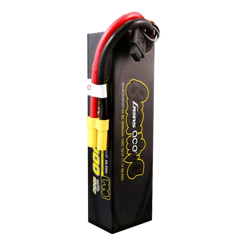 Gens Ace G-Tech LiPo-batteripakke 8000mAh 11.1V 100C 3S1P med EC5, Bashing Series