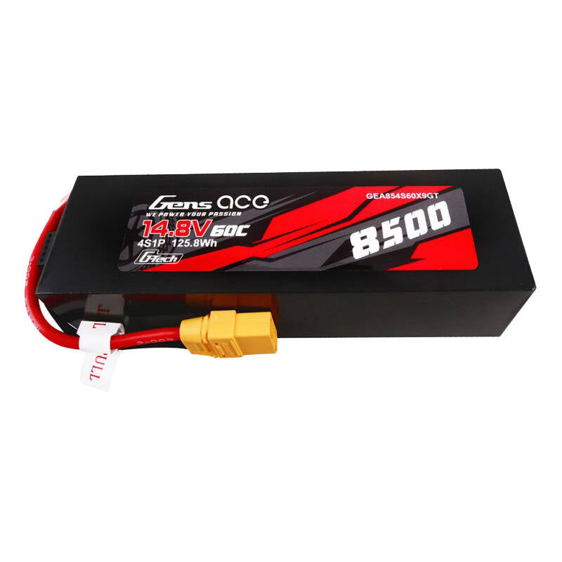 Gens ace G-Tech LiPo-batteri 8500 mAh 14,8 V 60C 4S1P, PC-kasse, XT90-stik