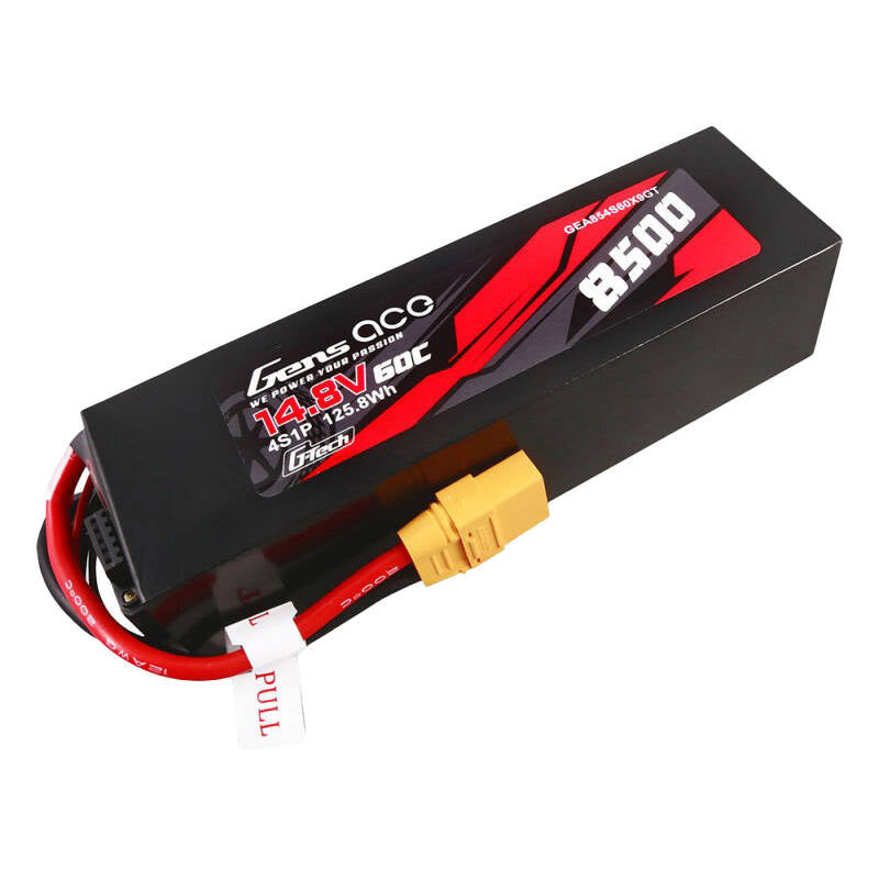 Gens ace G-Tech LiPo-batteri 8500 mAh 14,8 V 60C 4S1P, PC-kasse, XT90-stik
