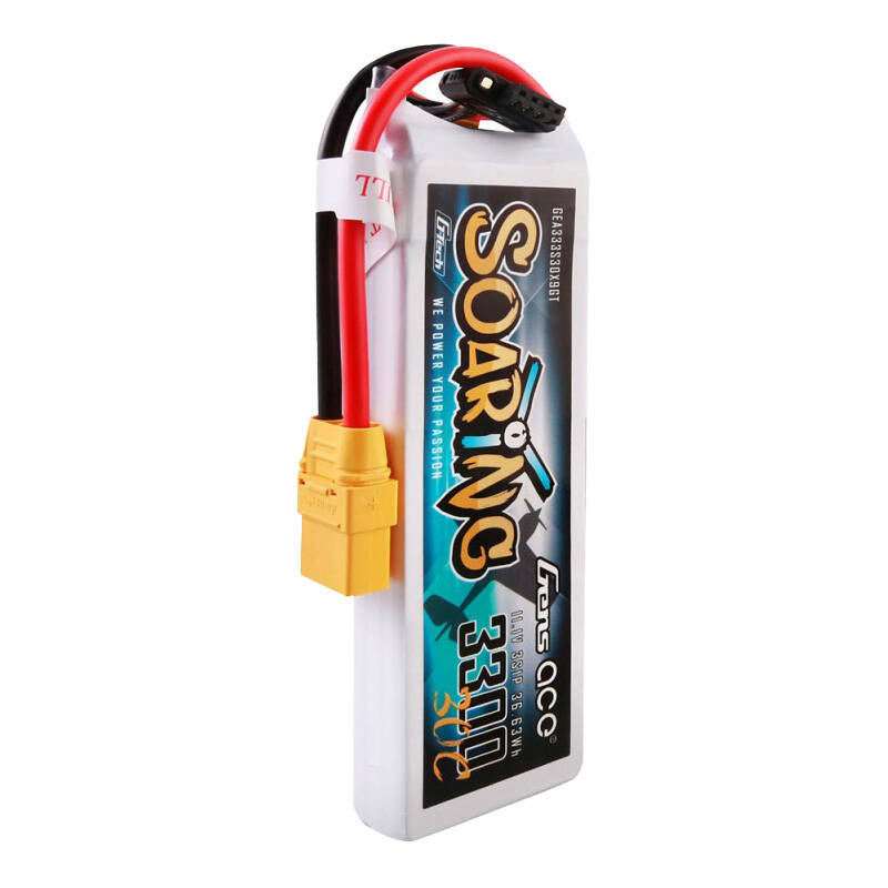 Gens Ace G-Tech Soaring LiPo-batteripakke 3300mAh 11.1V 30C 3S1P med XT90-stik