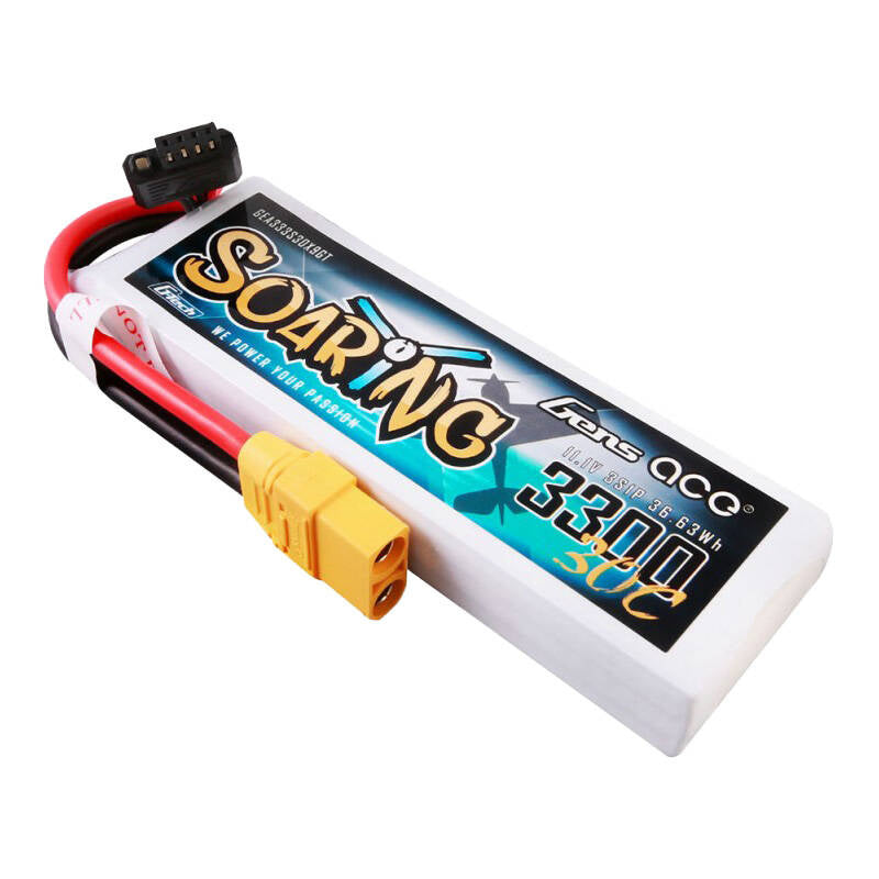 Gens Ace G-Tech Soaring LiPo-batteripakke 3300mAh 11.1V 30C 3S1P med XT90-stik