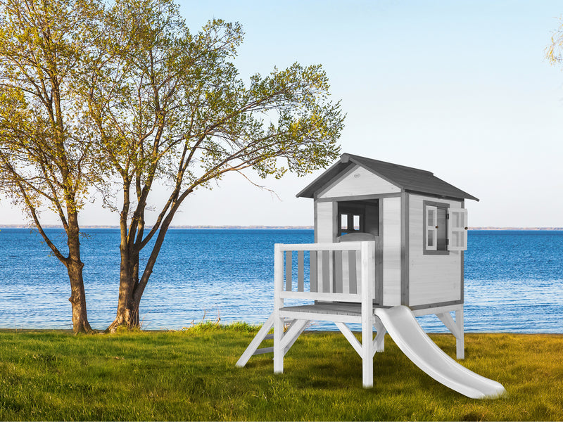 AXI Lodge XL Legehus Classic - Hvid Rutsjebane