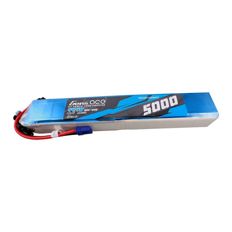 Gens Ace G-Tech LiPo-batteripakke 5000mAh 60/120C 44.4V 12S1P med EC5-stik