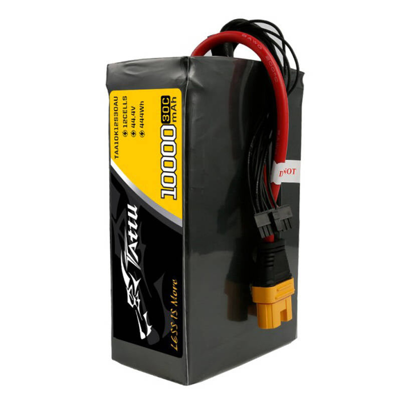 Tattu LiPo-batteripakke 10000mAh 44.4V 30C 12S1P med AS150U-stik