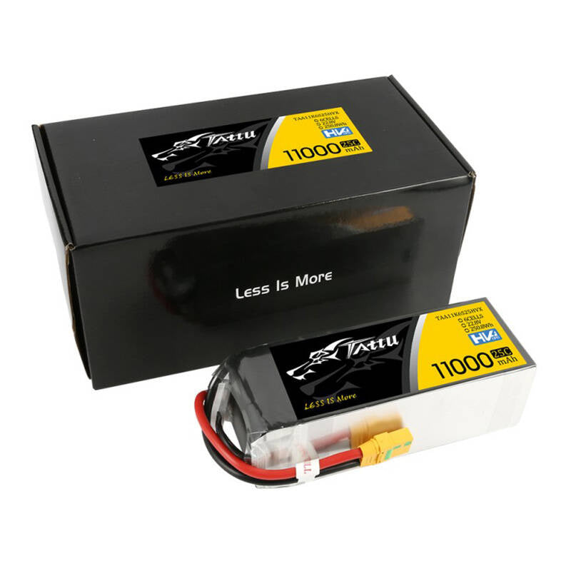 Tattu LiPo-batteripakke 11000mAh 22.8V HV 25C 6S1P med XT90-S-stik (anti-gnist)