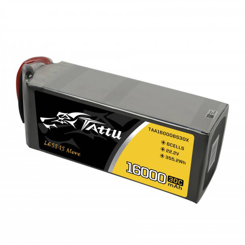 Tattu LiPo-batteripakke 16000mAh 22.2V 30C 6S1P med XT90 anti-gnist-stik