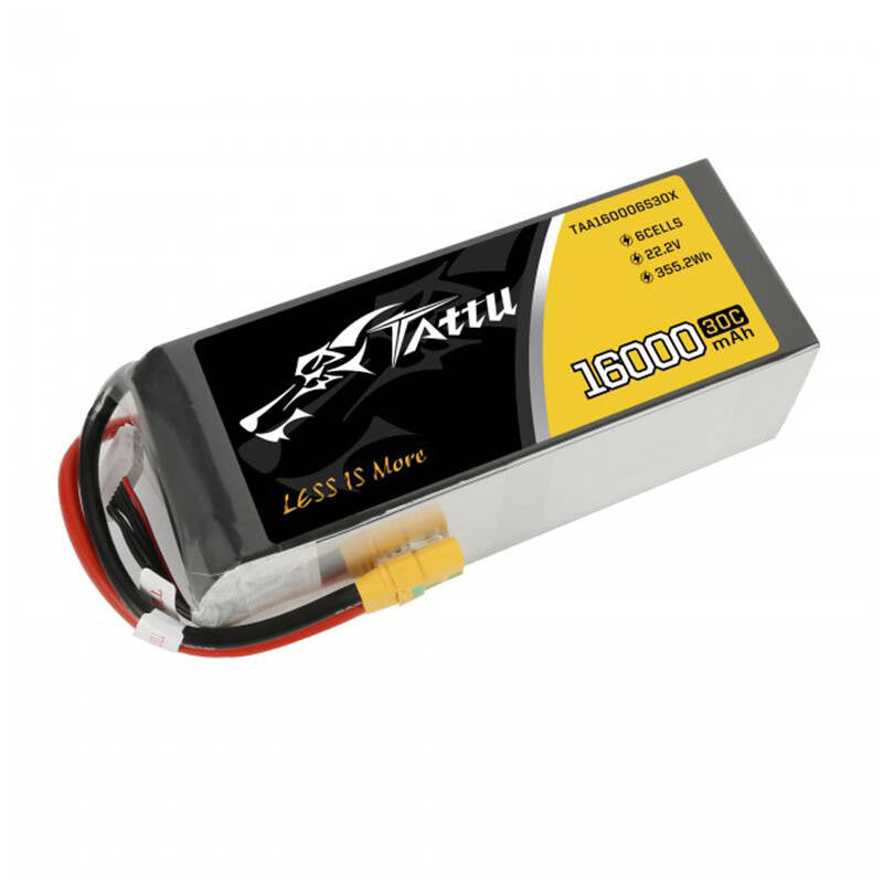 Tattu LiPo-batteripakke 16000mAh 22.2V 30C 6S1P med XT90 anti-gnist-stik