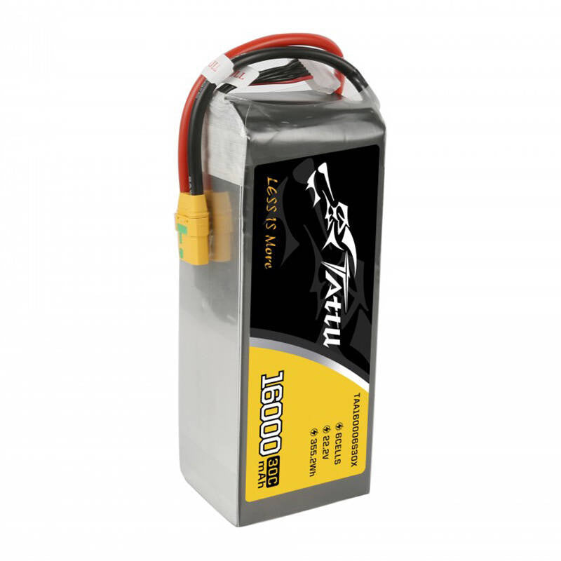 Tattu LiPo-batteripakke 16000mAh 22.2V 30C 6S1P med XT90 anti-gnist-stik