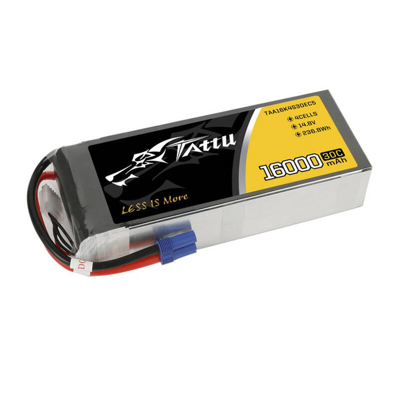 Tattu LiPo-batteripakke 16000mAh 14.8V 30C 4S1P med EC5