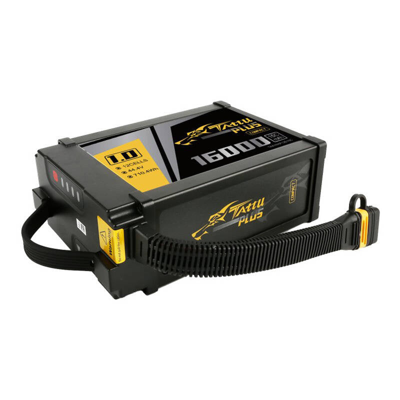 Tattu Plus 1.0 Compact version LiPo-batteripakke 16000mAh 12S 15C 44.4V med AS150U-stik