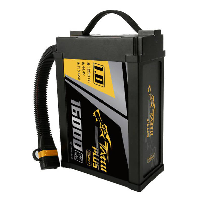 Tattu Plus 1.0 Compact version LiPo-batteripakke 16000mAh 12S 15C 44.4V med AS150U-stik