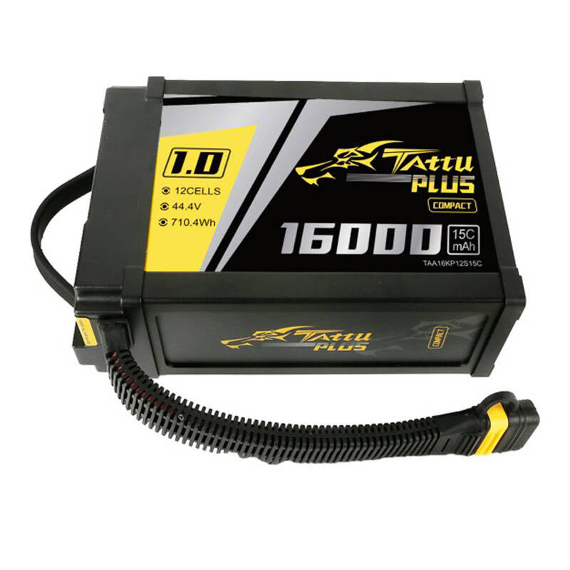 Tattu Plus 1.0 Compact version LiPo-batteripakke 16000mAh 12S 15C 44.4V med AS150U-stik