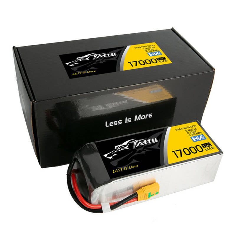 Tattu LiPo-batteri 17000mAh 22.8V 15C 6S1P med XT90-S-stik (anti-gnist)