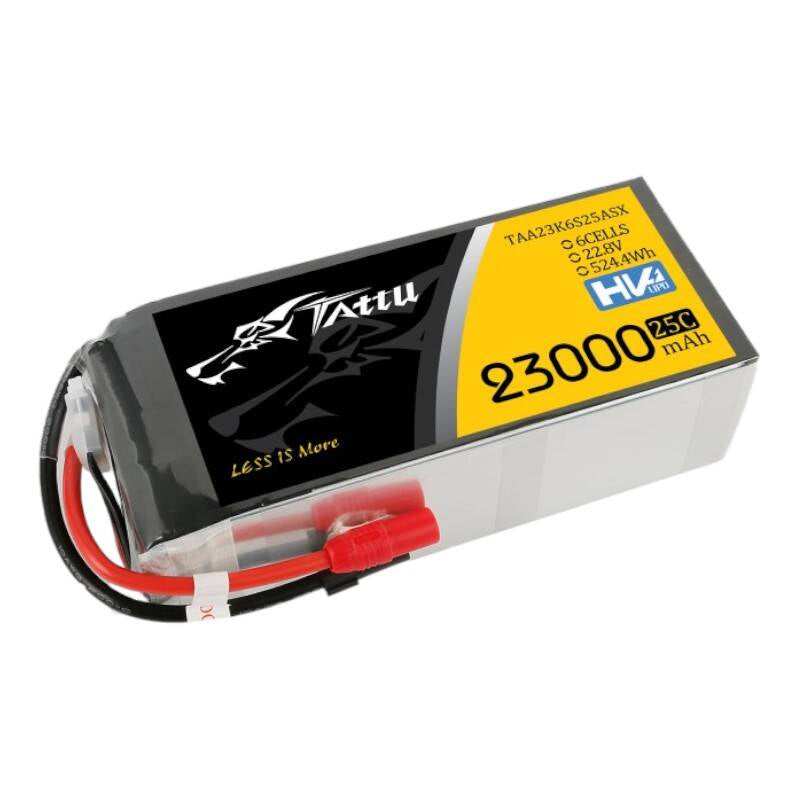 Tattu LiPo-batteripakke 23000mAh 22.8V 25C 6S1P med XT150+AS150