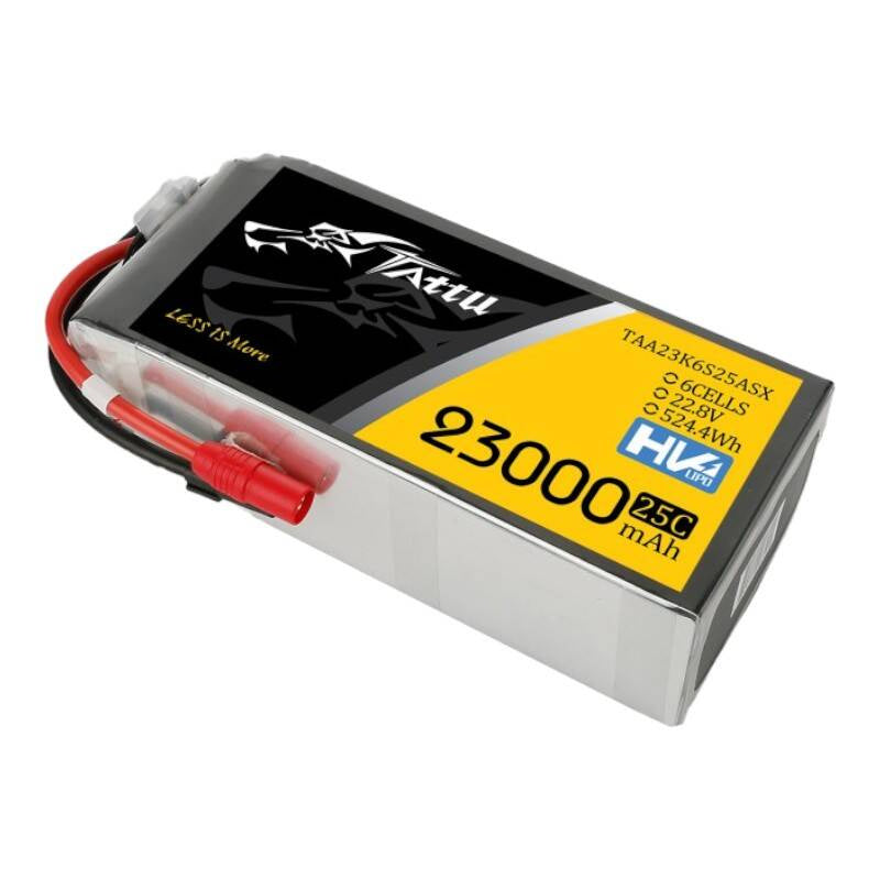 Tattu LiPo-batteripakke 23000mAh 22.8V 25C 6S1P med XT150+AS150