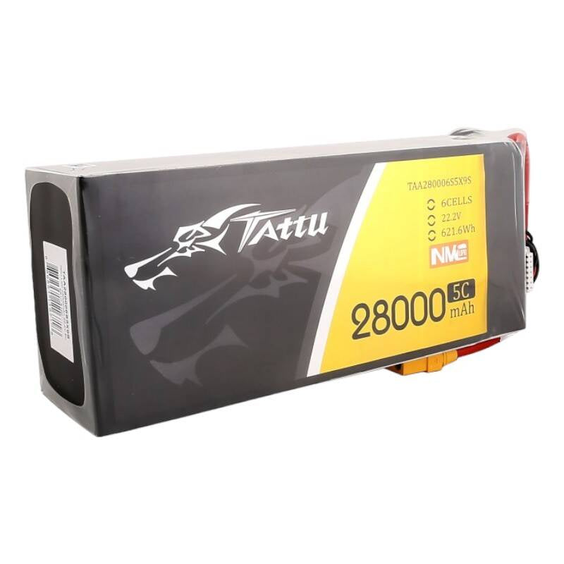 Tattu NMC LiPo-batteripakke 28000mAh 22.2V 5C 6S1P med XT90-S-stik
